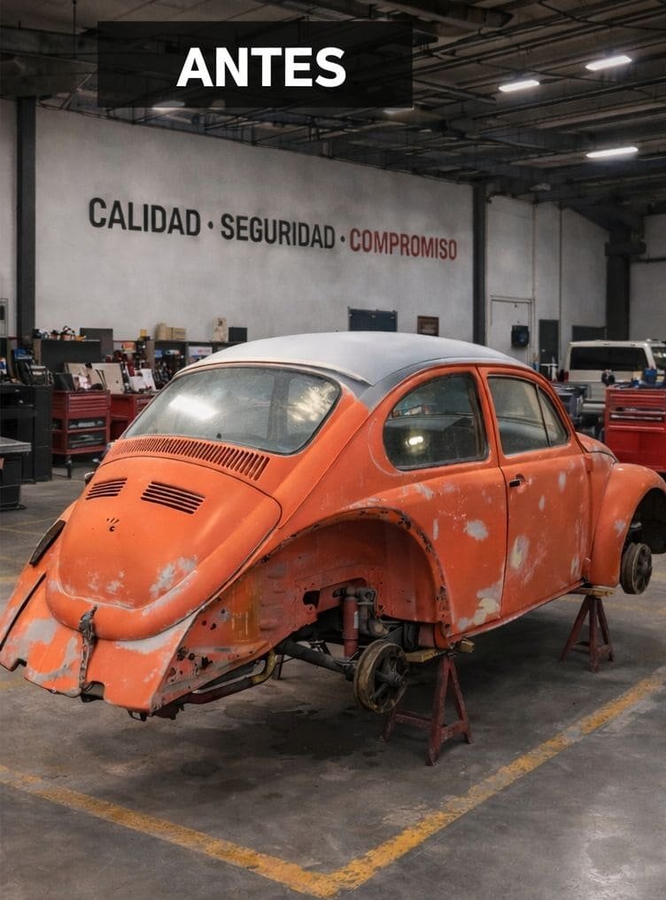 Vehículo antes del acabado final en Grupo RC Automotriz